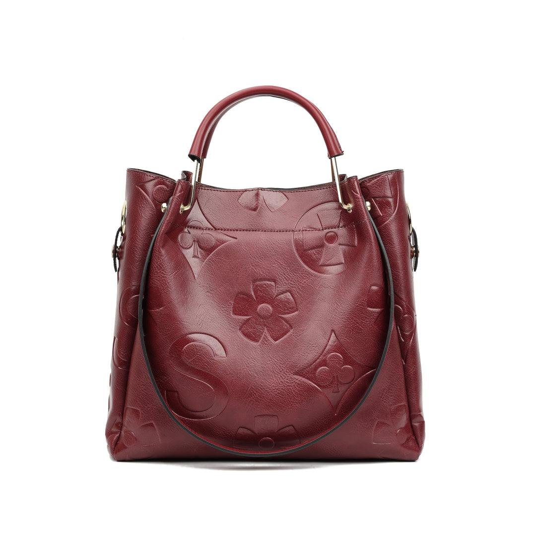 Luna | Floral Embossed Handbag Set