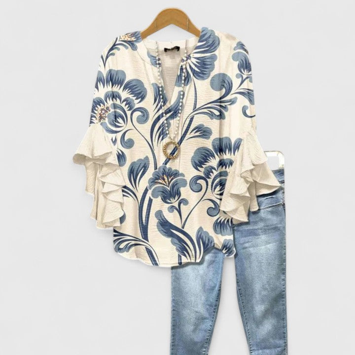 Aurelia – Ruffle Sleeve Statement Blouse