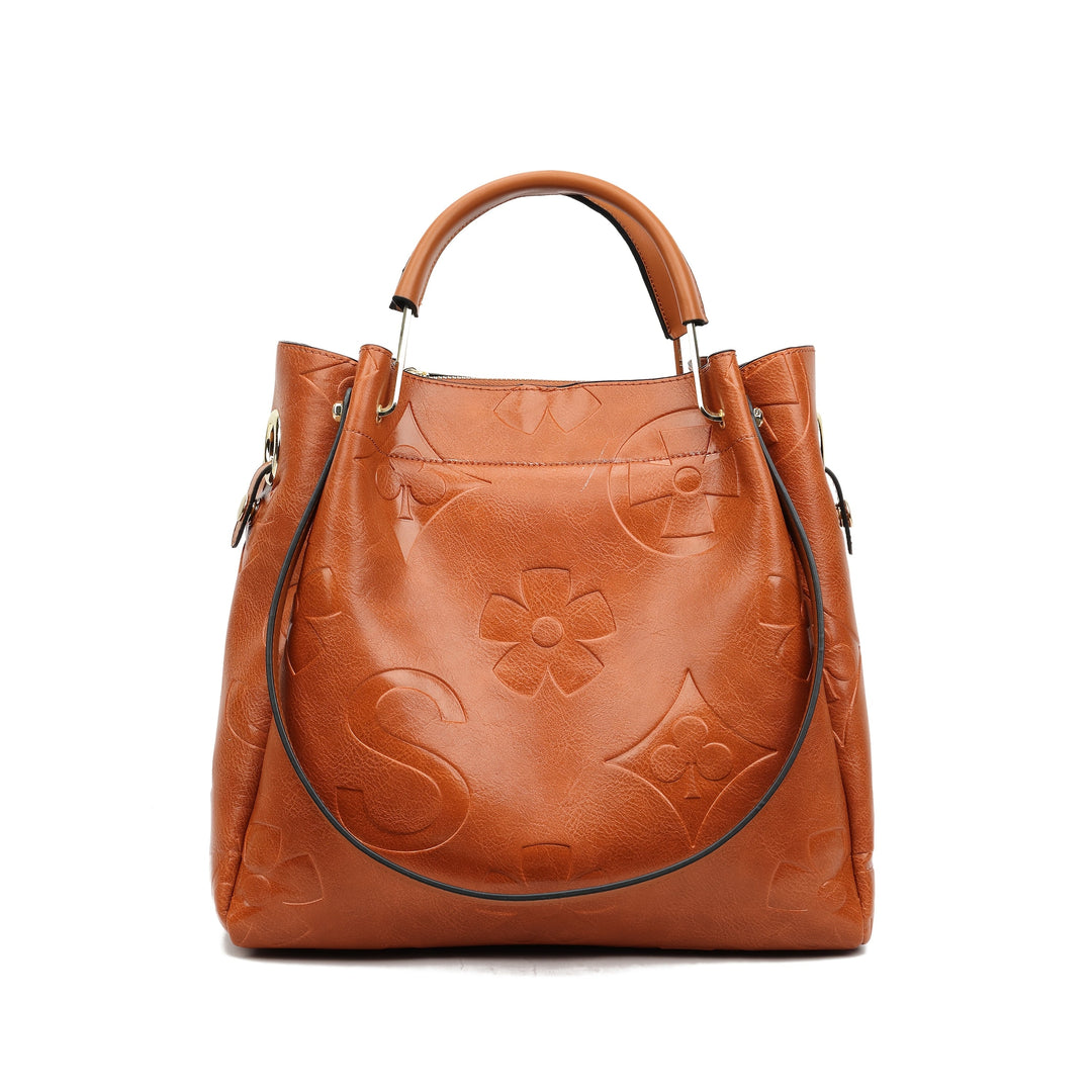 Luna | Floral Embossed Handbag Set