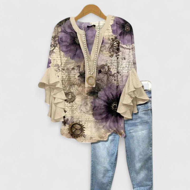 Aurelia – Ruffle Sleeve Statement Blouse