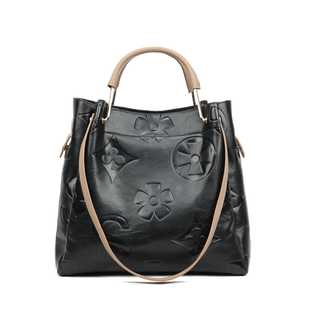 Luna | Floral Embossed Handbag Set