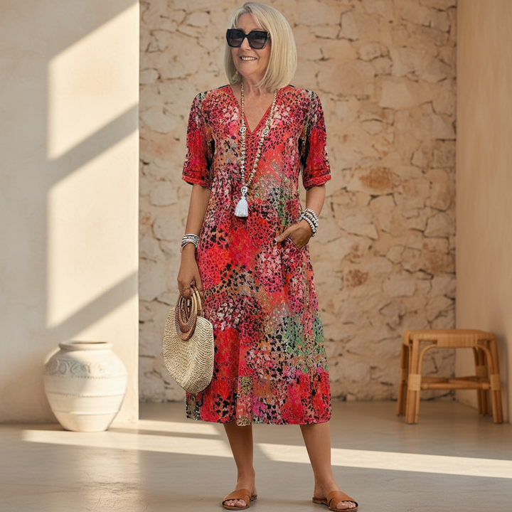 Rachel | Vibrant Midi Dress